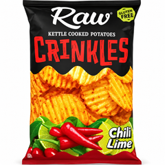 Chips ondulées RAW sans gluten saveur piment et citron vert - 90 g