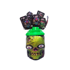 Présentoir Sucettes Tête de mort - 70 pièces