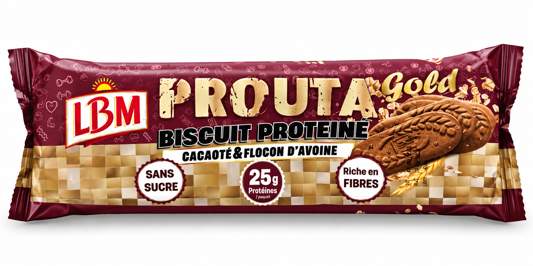Biscuit protéiné LBM Cacaoté et flocon d’avoine 115g