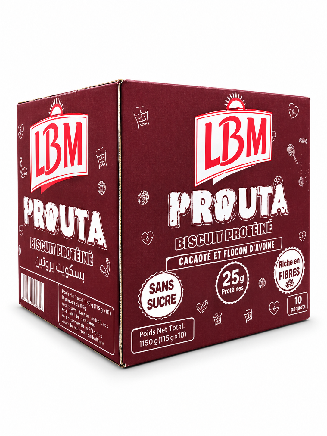 Biscuit protéiné LBM Cacaoté et flocon d’avoine 115g