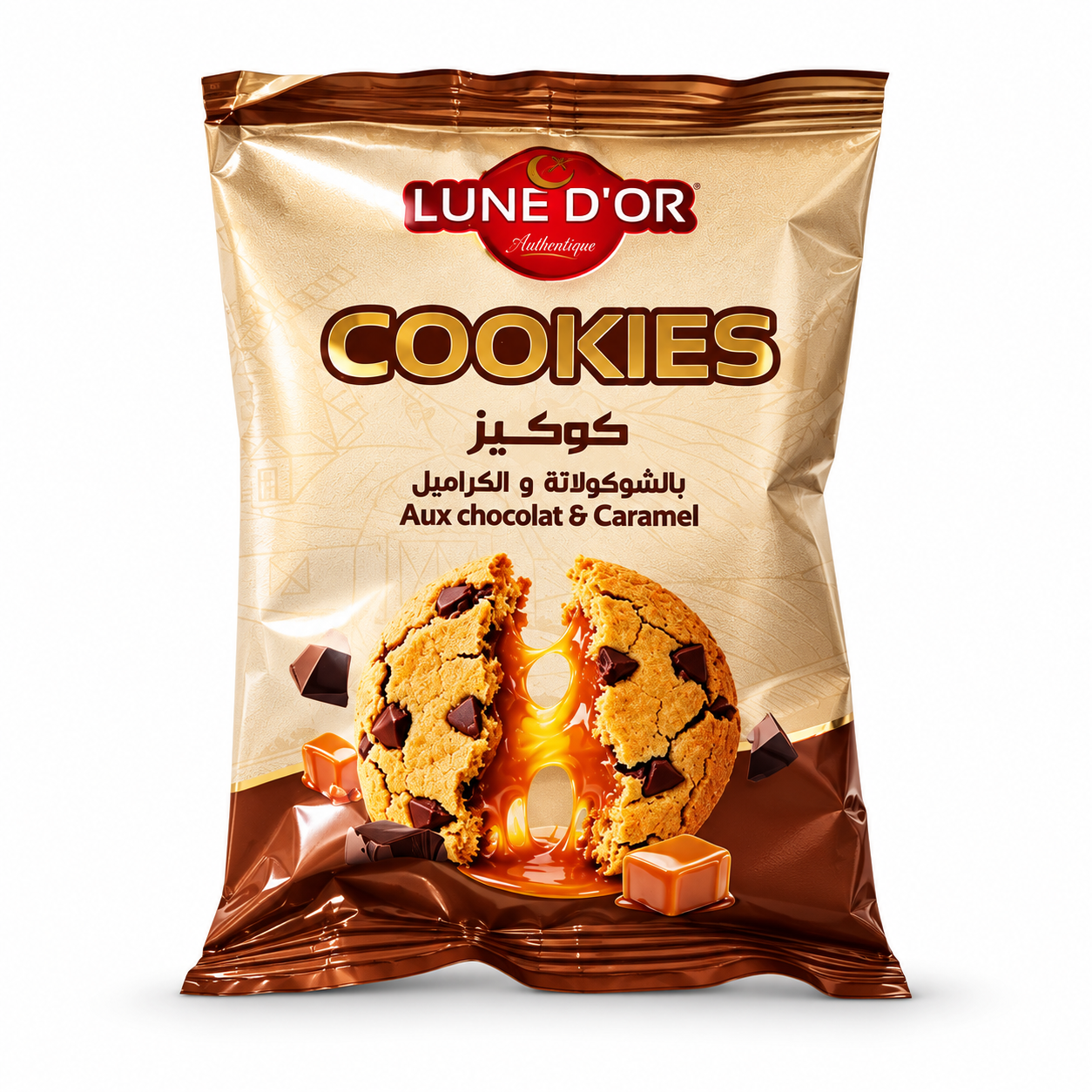 LUNE D'OR Cookies au chocolat et caramel - 50g