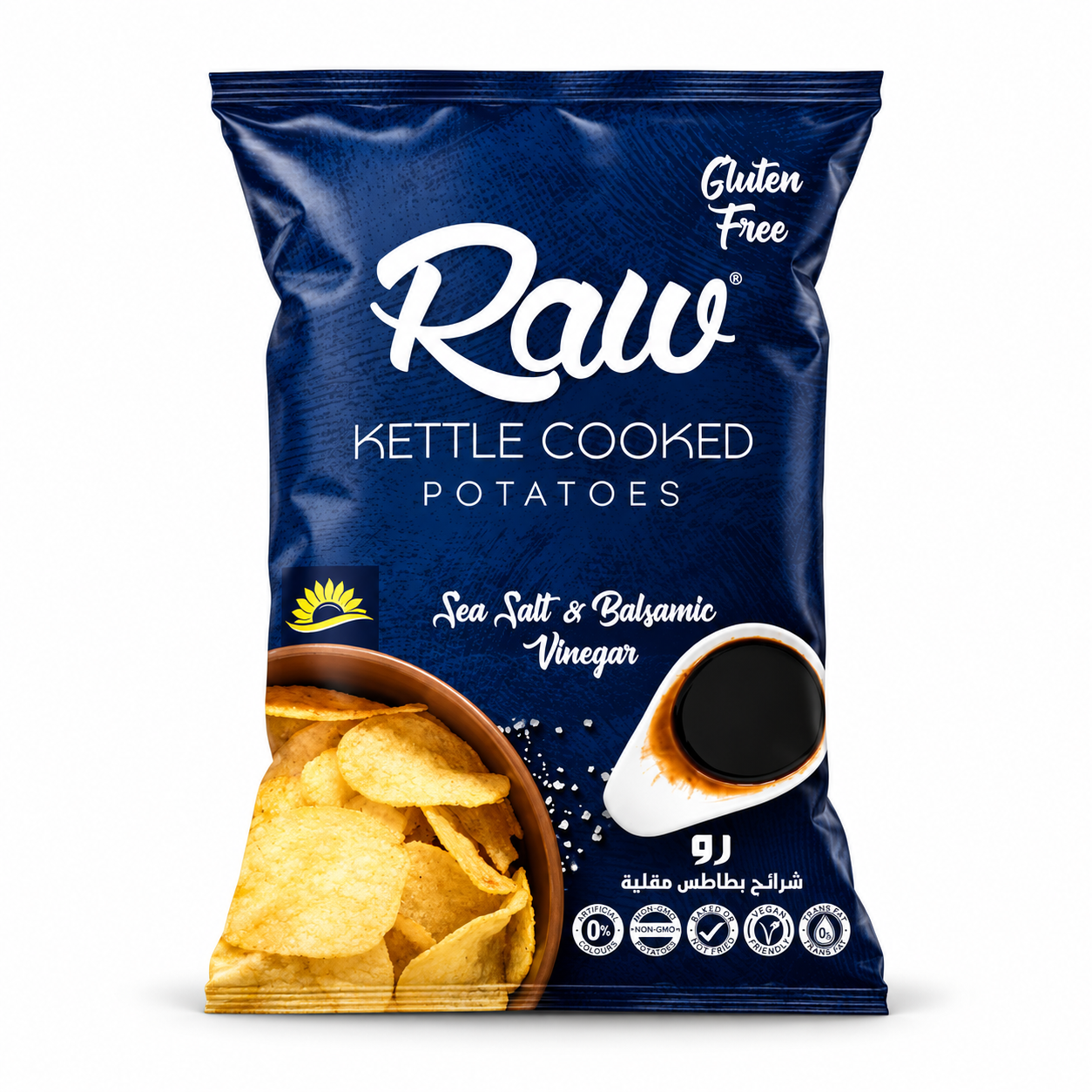 Chips RAW au sel marin et au vinaigre balsamique, sans gluten – 90g