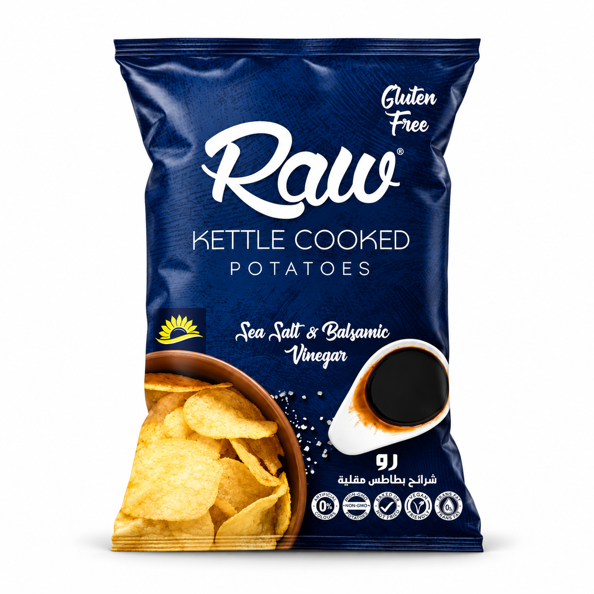 Chips RAW au sel marin et au vinaigre balsamique, sans gluten – 90g