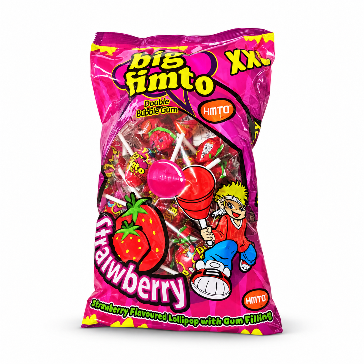 Sucettes Big Hmto Fraise 20g