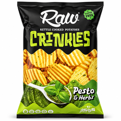 Chips ondulées RAW sans gluten au pesto et aux herbes - 90 g