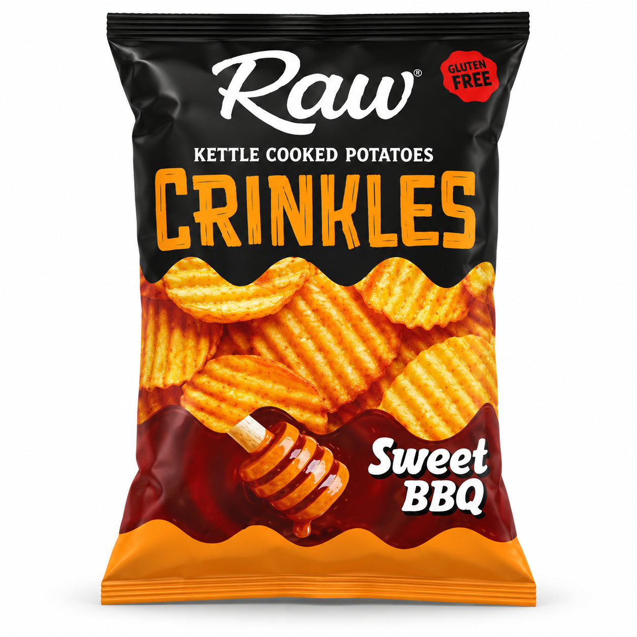 Chips ondulées RAW sans gluten au goût barbecue sucré - 90 g