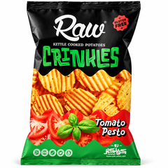 Chips ondulées RAW sans gluten à la tomate crue et au pesto - 90 g