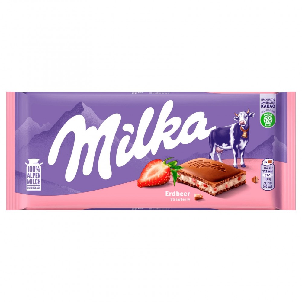 Chocolat Milka fraise 90g